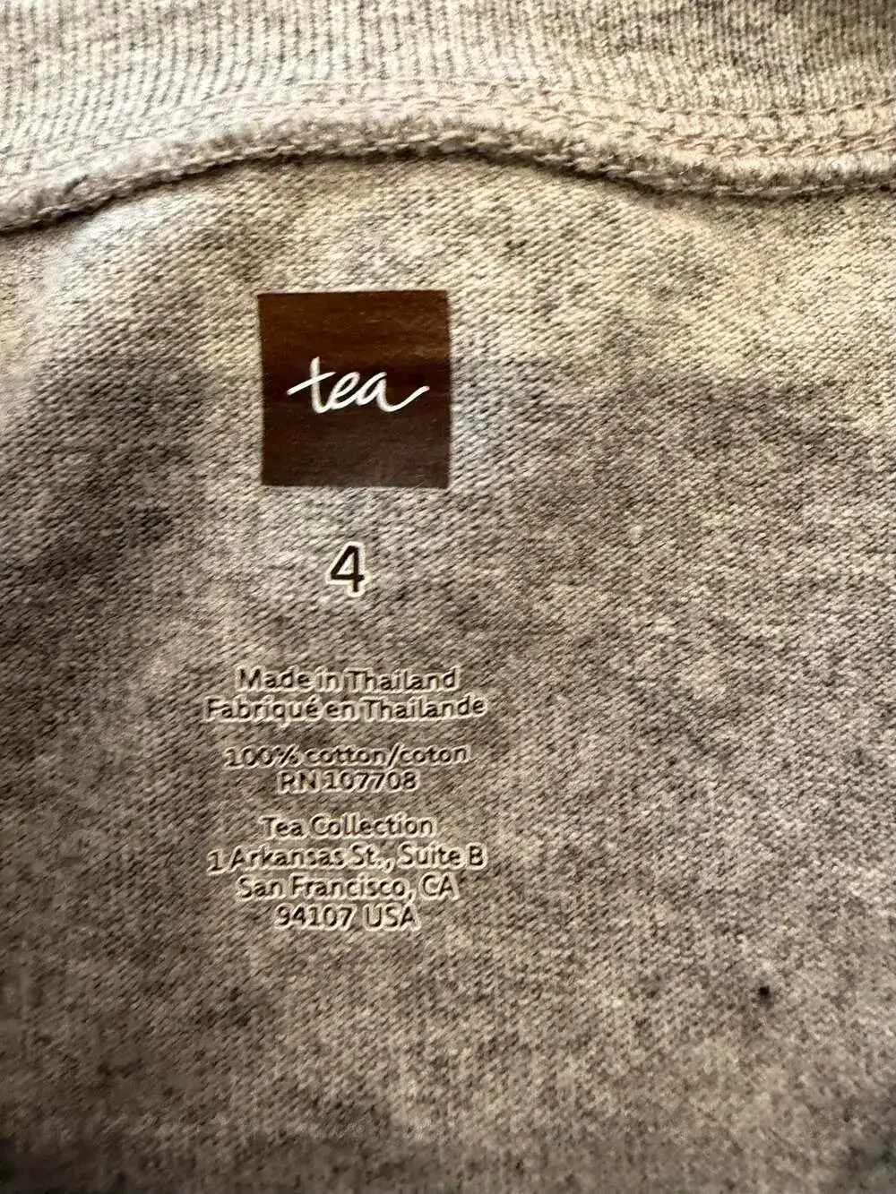 Tea Collection Girls Gray Geometric Pattern Tunic Dress Size 4